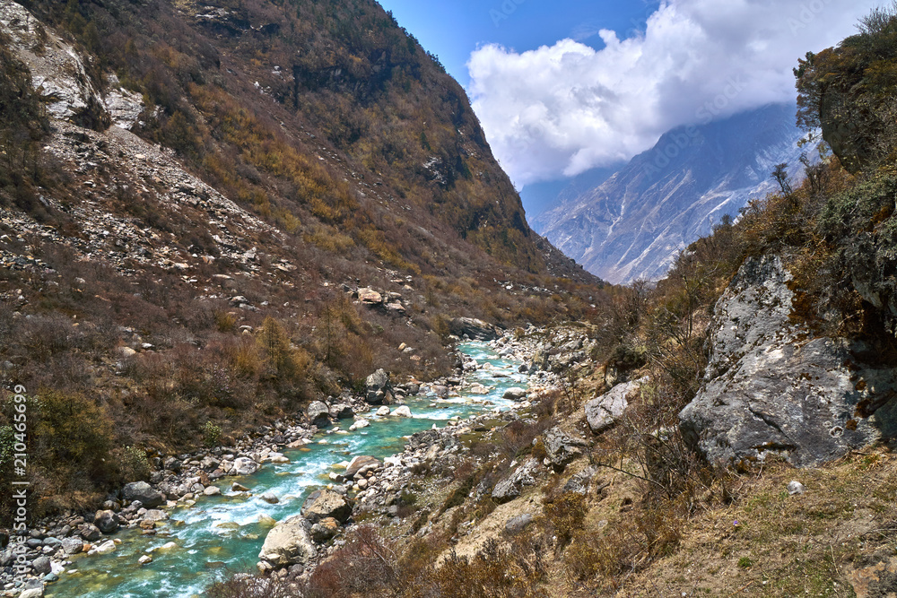 Obraz premium Langtang Himalayas Valley Trekking Nepal