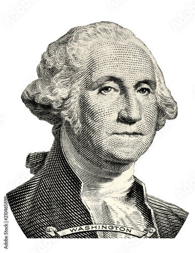 US 1 dollar. Benjamin Franklin isolated portrait.