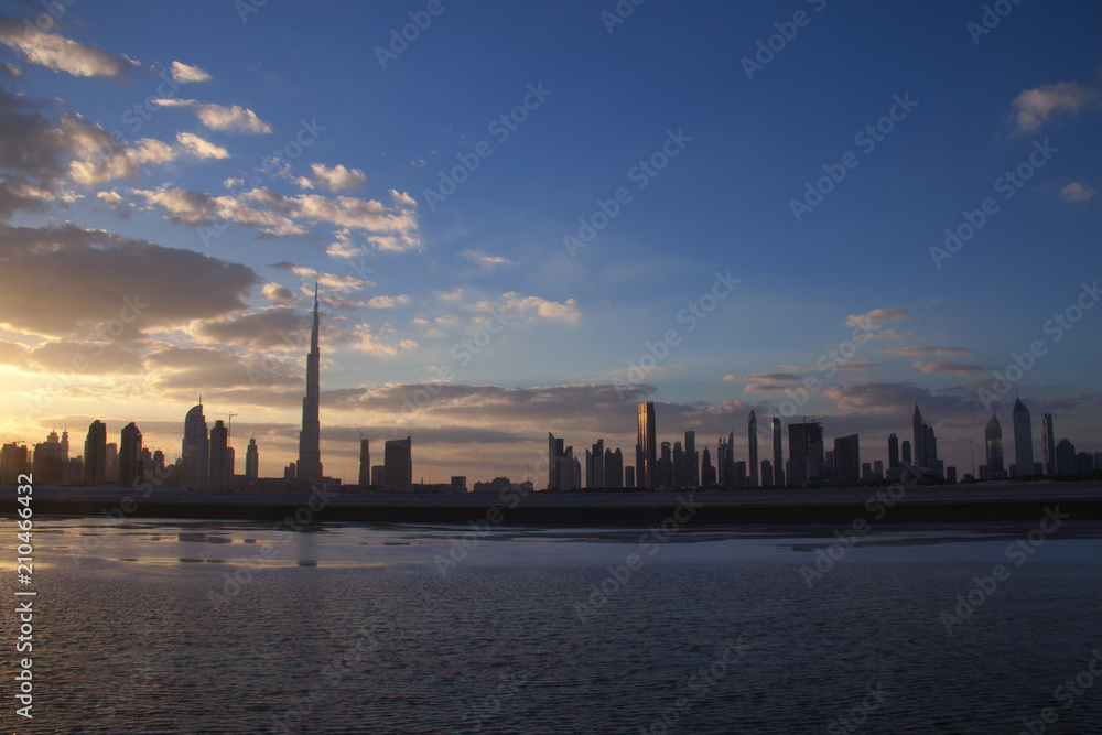 Evening Skyline of Dubai