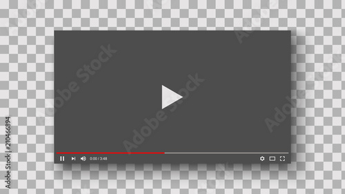 Video player interface mockup template, for web and mobile apps, vector illustration