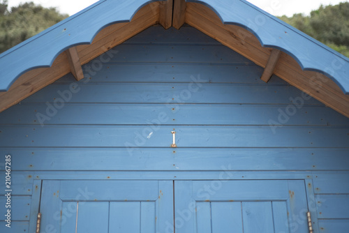 Number 1 beach hut blue