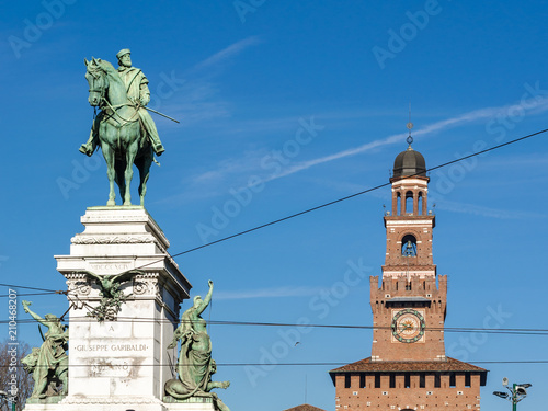 the castle in milan, on of the most visited builiding in milan photo