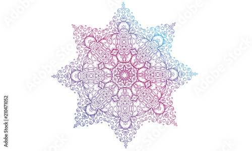 Hand Drawn Mandala Coloring Book Mantra