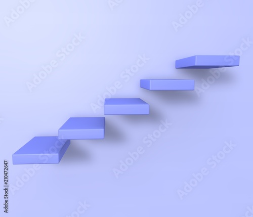 Stairs on a blue background