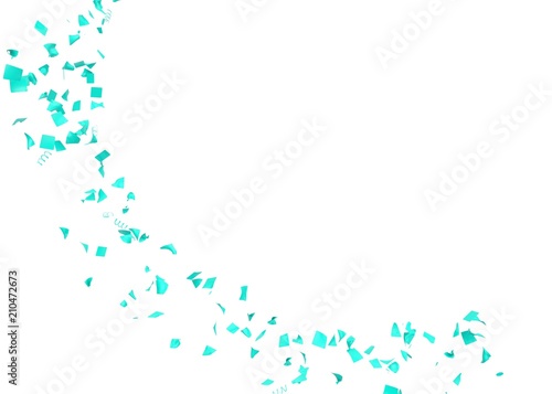 Bright and colorful confetti flying. Isolated background