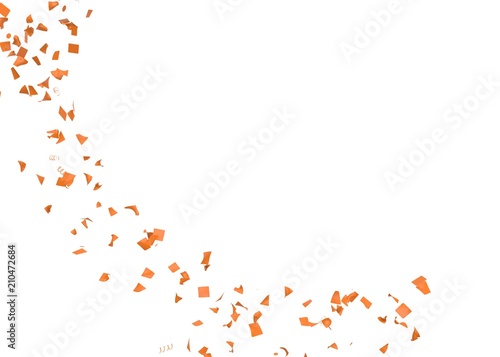 Bright and colorful confetti flying. Isolated background