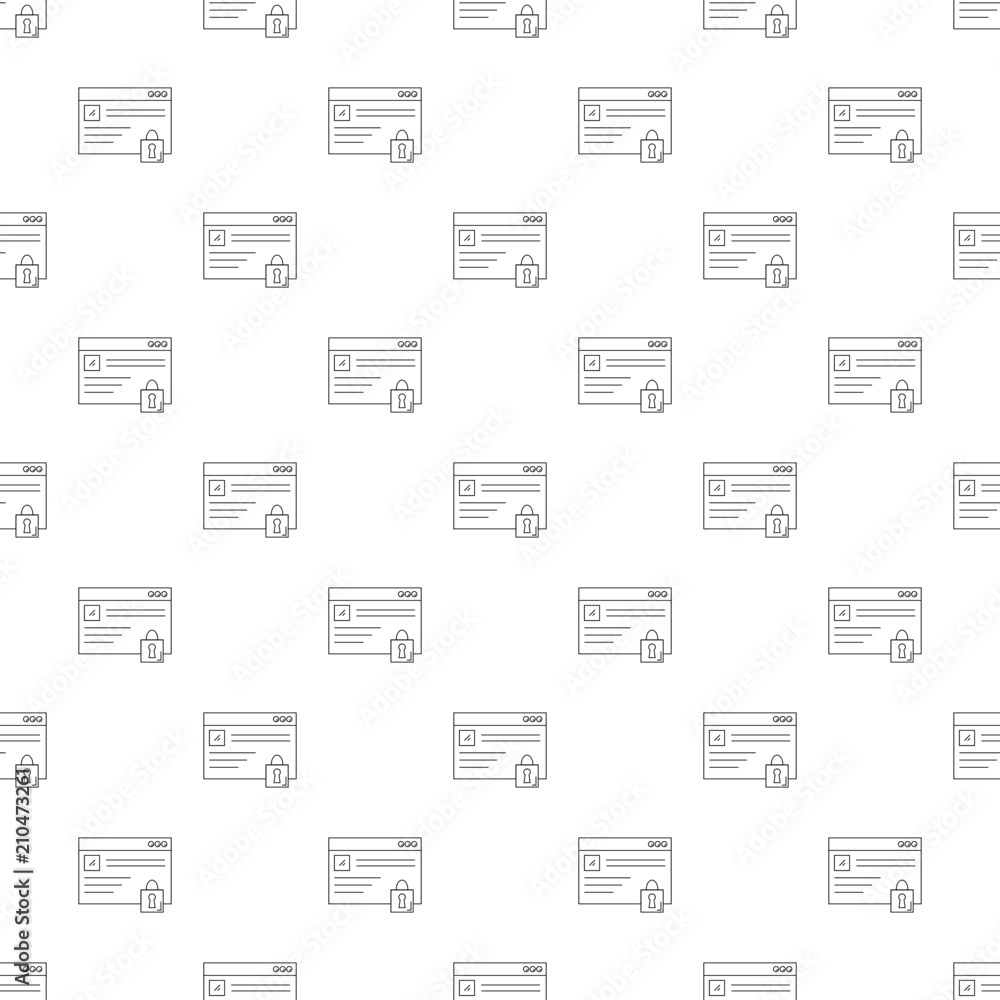 Internet protection background from line icon. Linear vector pattern