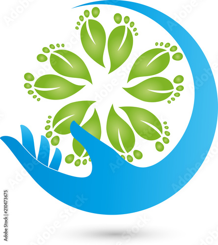 Hand und Viele Füße, Fußpflege, Wellness, Zeichen