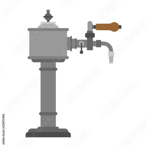 Beer tap. Bartender equipment. Alcohol is bottled. Vector illustration