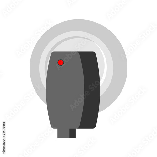 Charger in socket isolated. charging Vector illustration