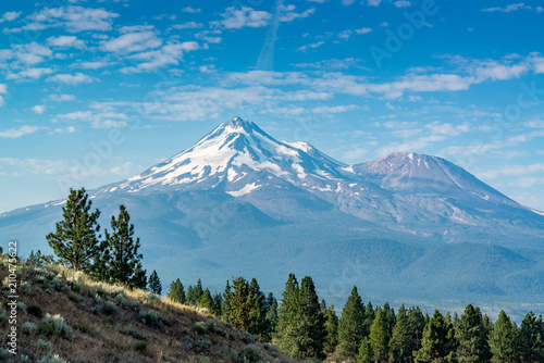 Mt Shasta in California early morning at the beginning of summer photo