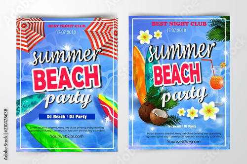 Poster for summer and beach party background