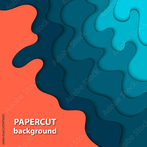 Vector background with colorful paper cut shapes. 3D abstract paper art style, design layout for business presentations, flyers, posters, prints, decoration, cards, brochure cover.