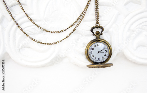 watch, clock, time, pocket, old, antique, isolated, chain, 