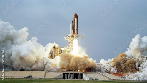4K NASA Cinemagraph Collection - Shuttle Launch. Seamless loop. photo