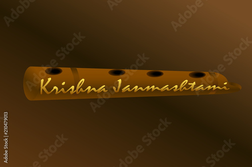 Flute icon. Isometric illustration of flute vector icon Krishna Janmashtami
