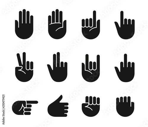 Hand gestures icons