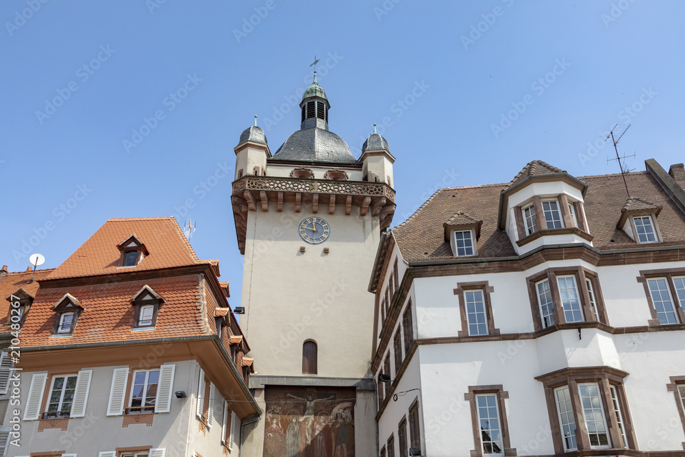 old half timbered house facade in Selestat,France