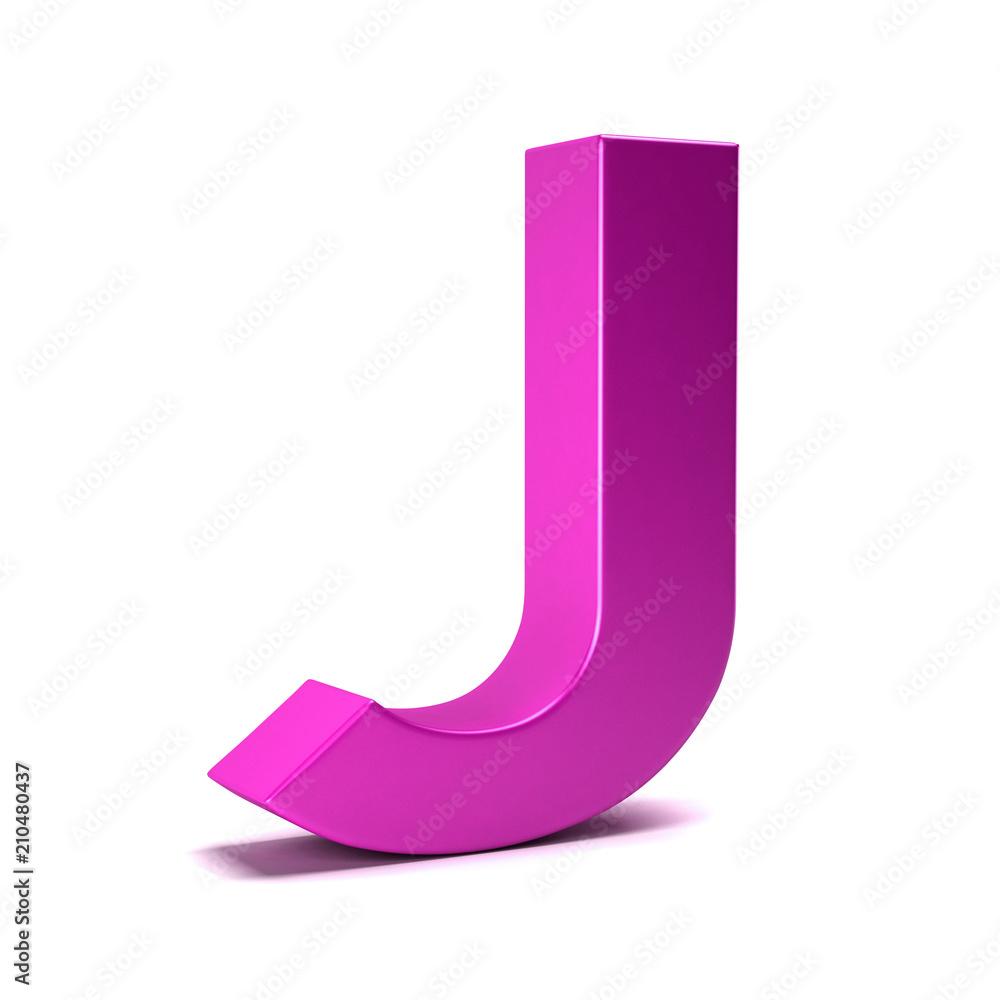 Letter J Initial Girl Pink color. 3D Render Illustration Letter J Initial Girl Pink color. 3D Render Illustration