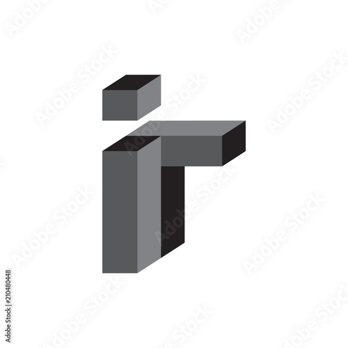 ir letter logo 3D vector design 