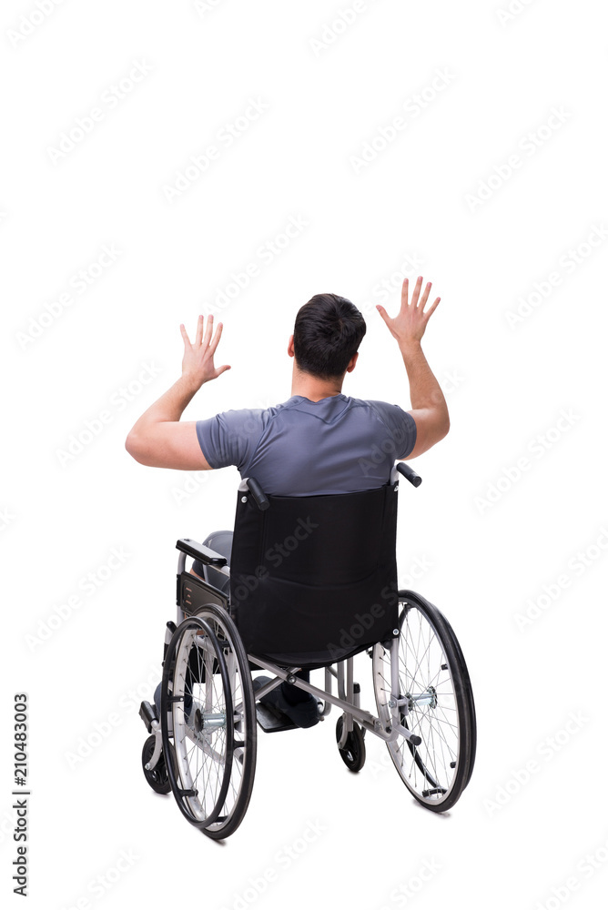 Man on wheelchair isolated on white background Man on wheelchair isolated on white background