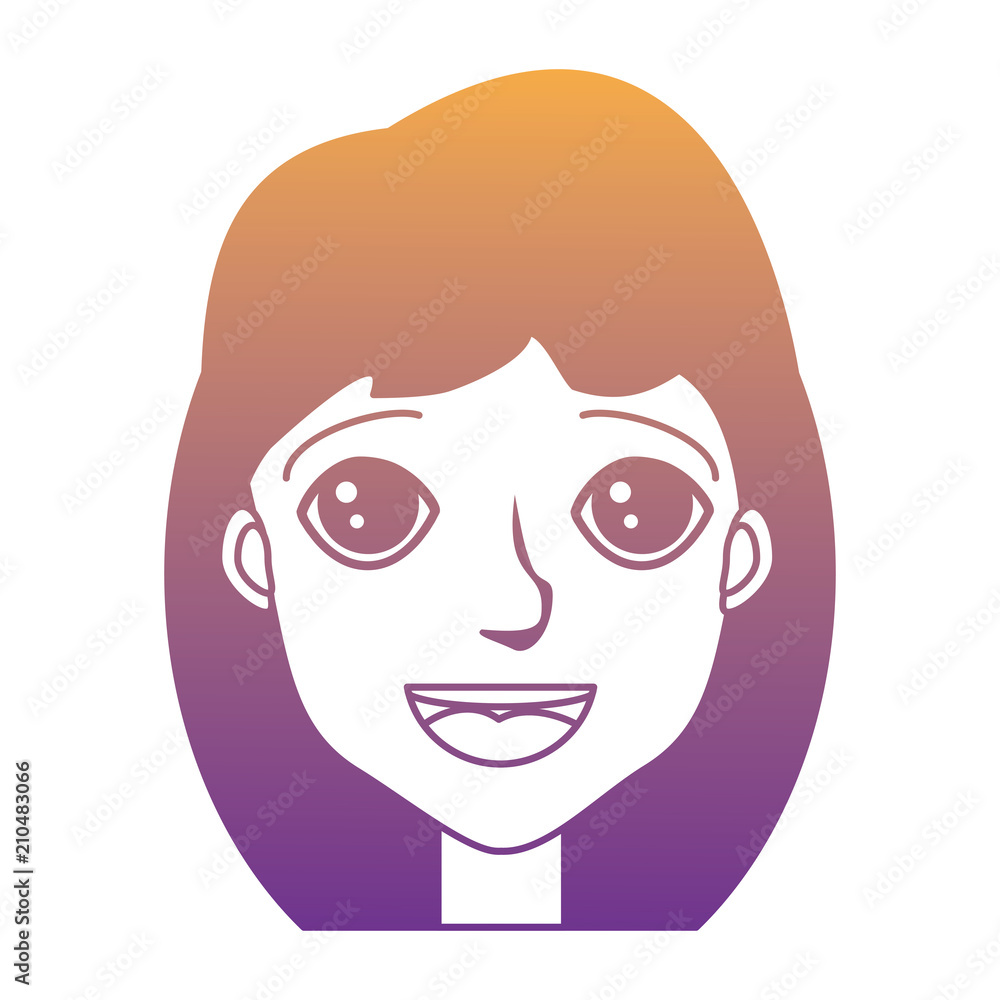 cartoon happy woman icon over white background, vector illustration