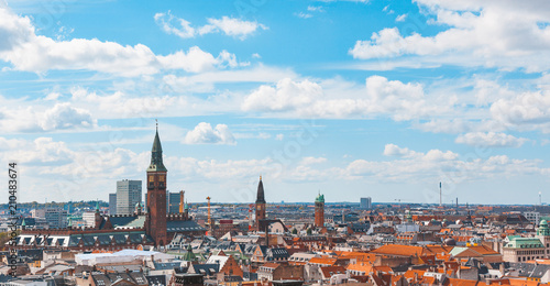 Copenhagen city panoramic and aerial view