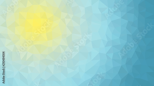 Sun and Sky Low Poly Vector Background