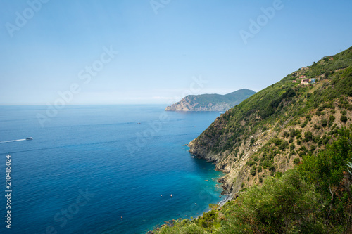 Horizontal View of the Coastline on the Sea between Corniglia and Vernazza