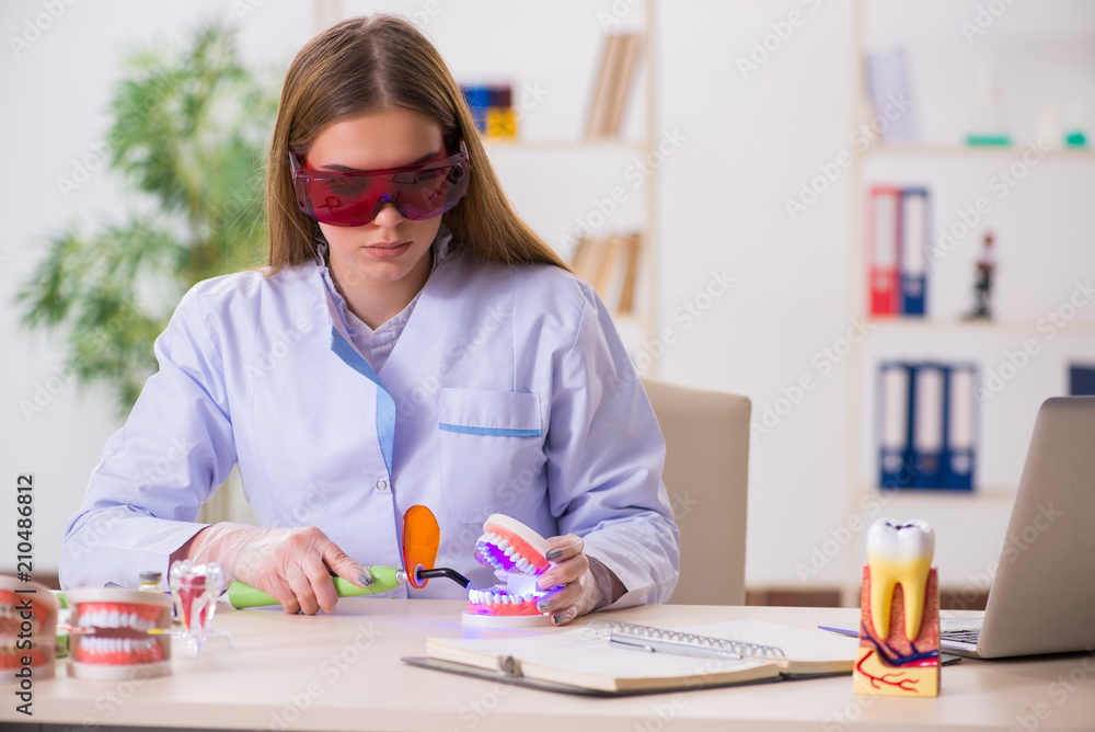 Dentistry student practicing skills in classroom Dentistry student practicing skills in classroom