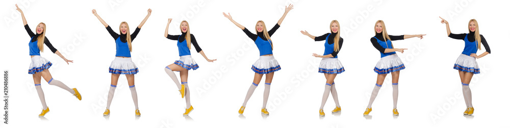 Cheerleader isolated on the white background Cheerleader isolated on the white background