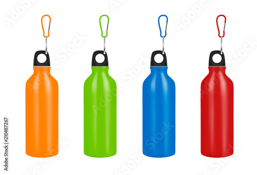 Sports water bottle in vector.Cocktail shaker in vector.A bottle for a bicycle.Vector illustration.