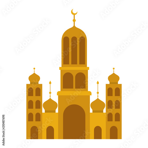 arabic castle tower with moon vector illustration design