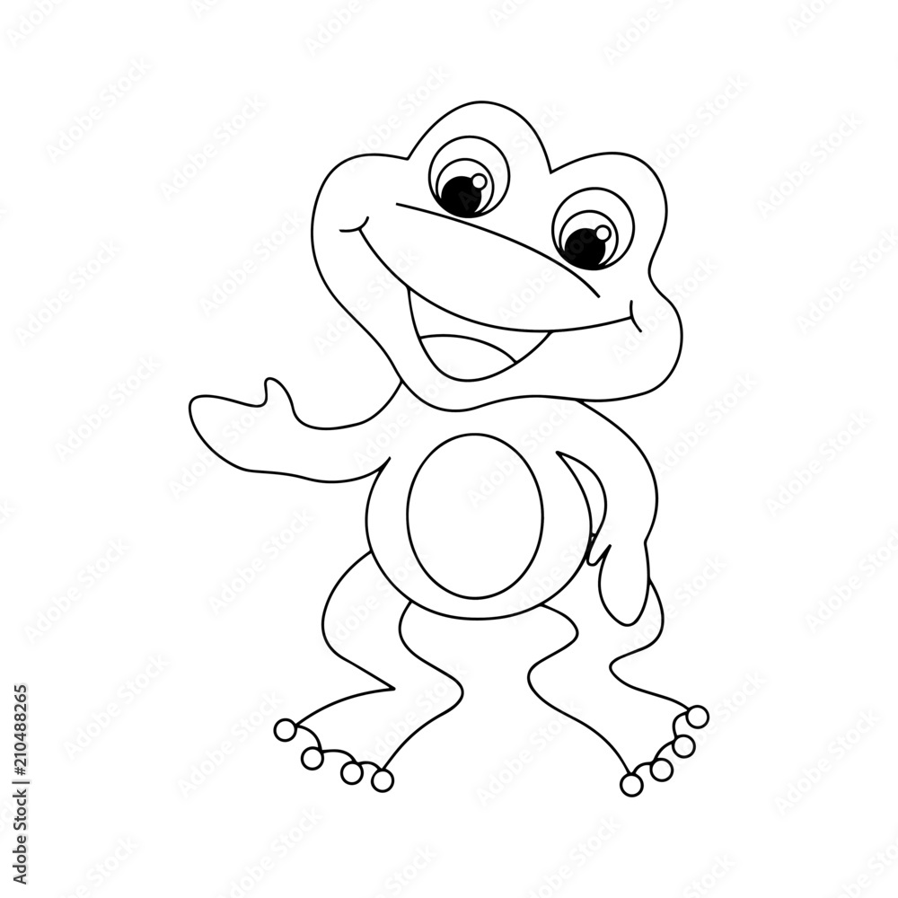 Frog cartoon illustration isolated on white background for children color book Frog cartoon illustration isolated on white background for children color book