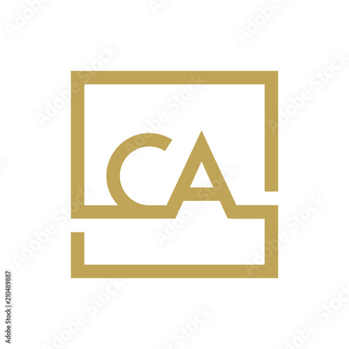 two letter logo line square CA TO CZ