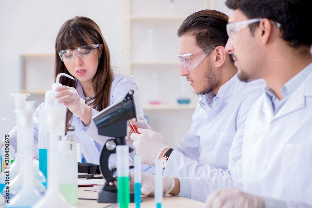 Team of chemists working in the lab