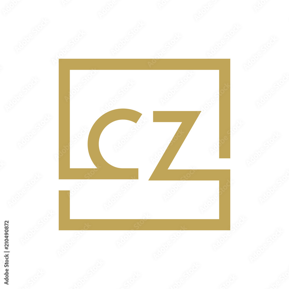 Fototapeta premium two letter logo line square CA TO CZ