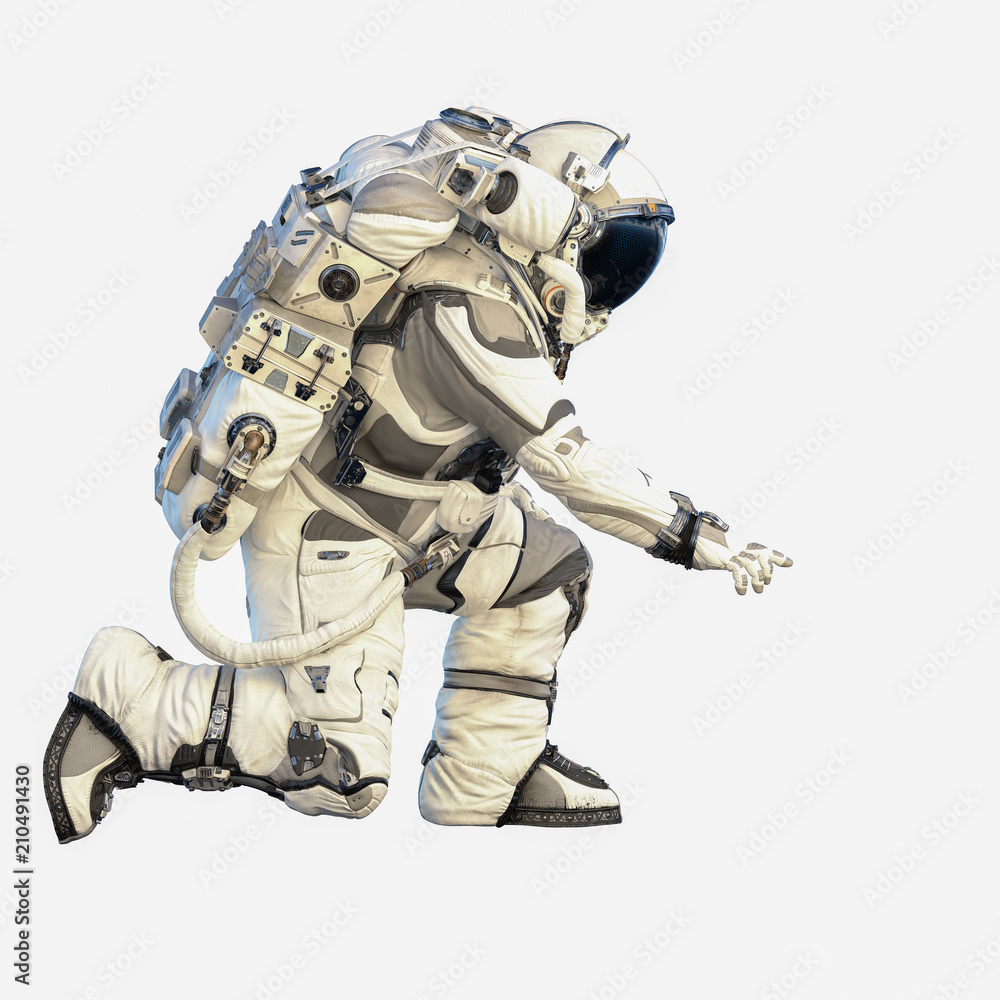 Astronaut on white. Mixed media Astronaut on white. Mixed media