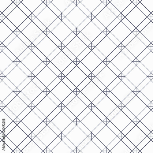 geometric vector pattern, repeating linear square and diamond shape with cross at each corner. pattern is on swatches panel