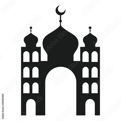 arabic castle tower with moon vector illustration design