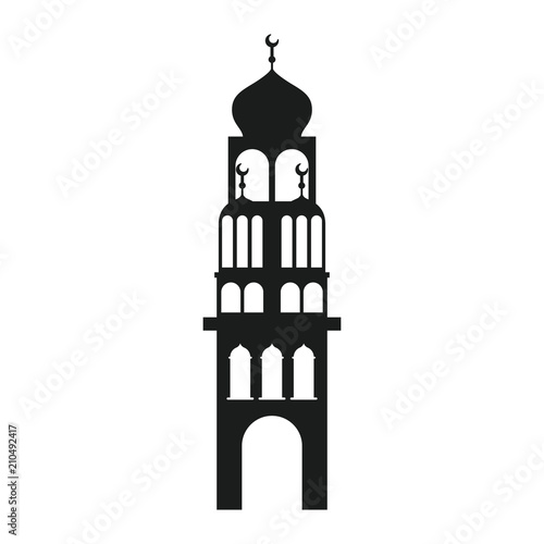 arabic castle tower with moon vector illustration design