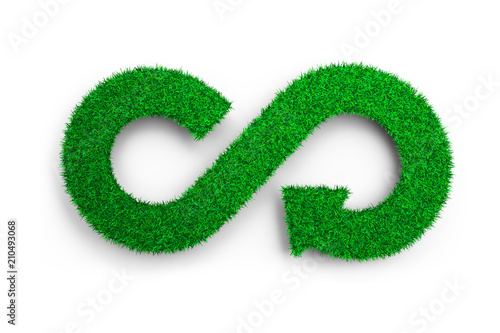 ECO and circular economy concept, 3D illustration. photo