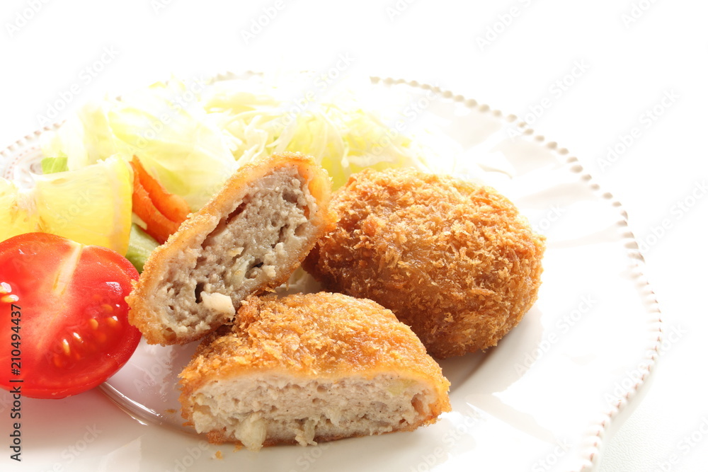 Mince meat ball croquette for Japanese style food Mince meat ball croquette for Japanese style food