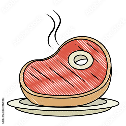 delicious beef steak cut vector illustration design