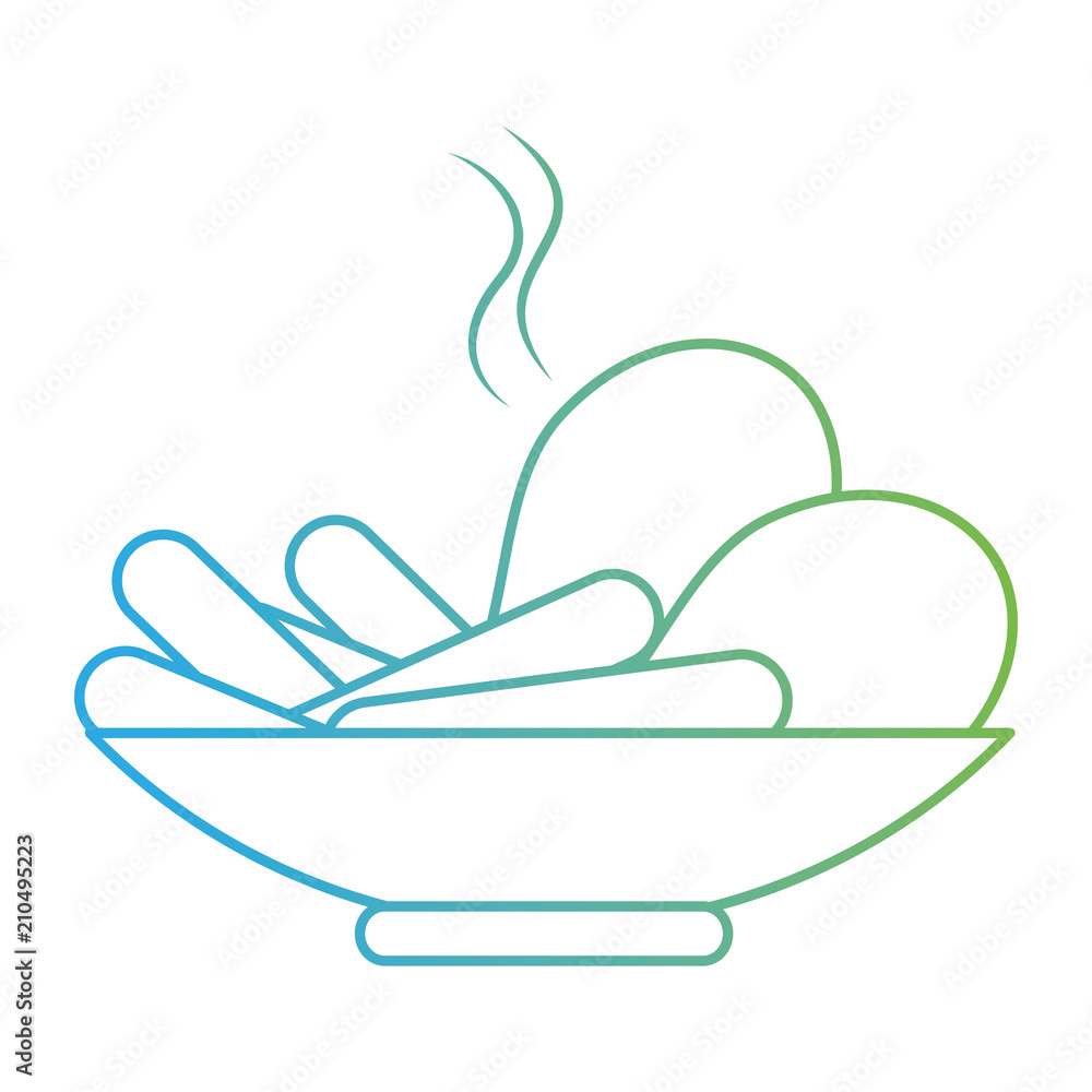 Fototapeta premium drumsticks chicken and sausages vector illustration design