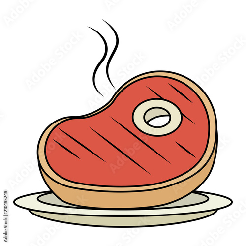 delicious beef steak cut vector illustration design
