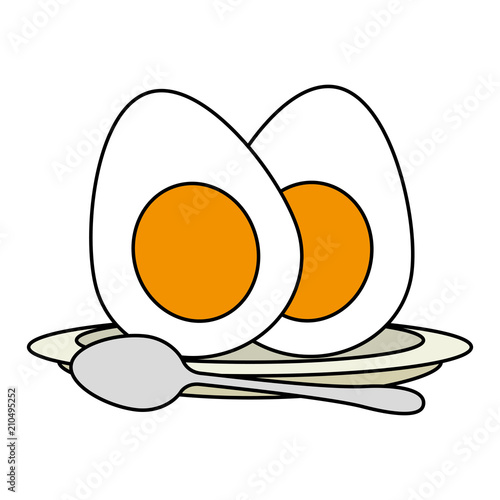 delicious boiled eggs menu vector illustration design