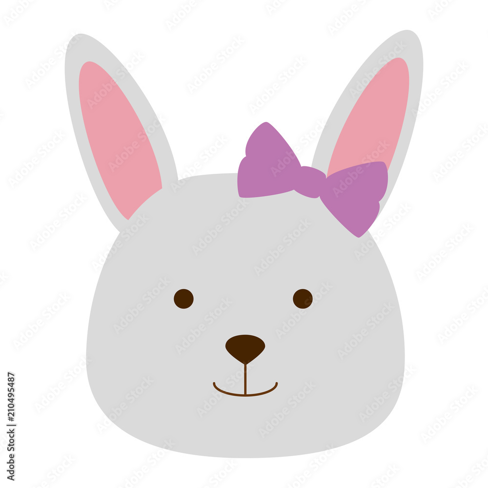 cute female rabbit head character icon vector illustration design cute female rabbit head character icon vector illustration design