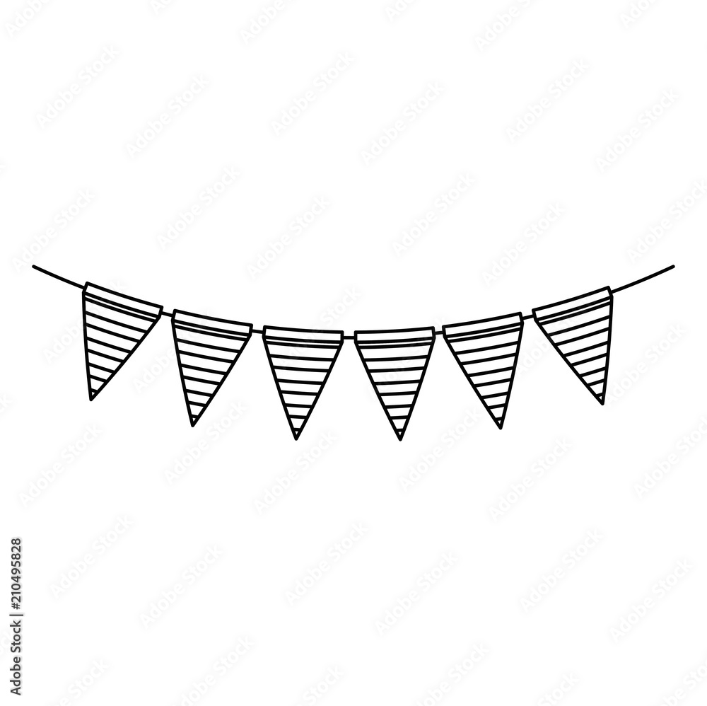 Obraz premium garlands hanging party decoration vector illustration design