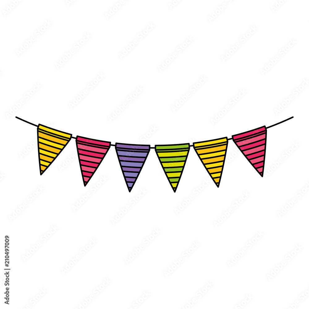 Obraz premium garlands hanging party decoration vector illustration design